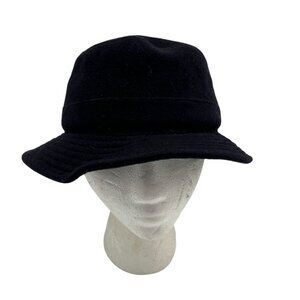 Vintage Banana Republic Womens Wool-Blend Bucket Hat S/M Black Lined Casual